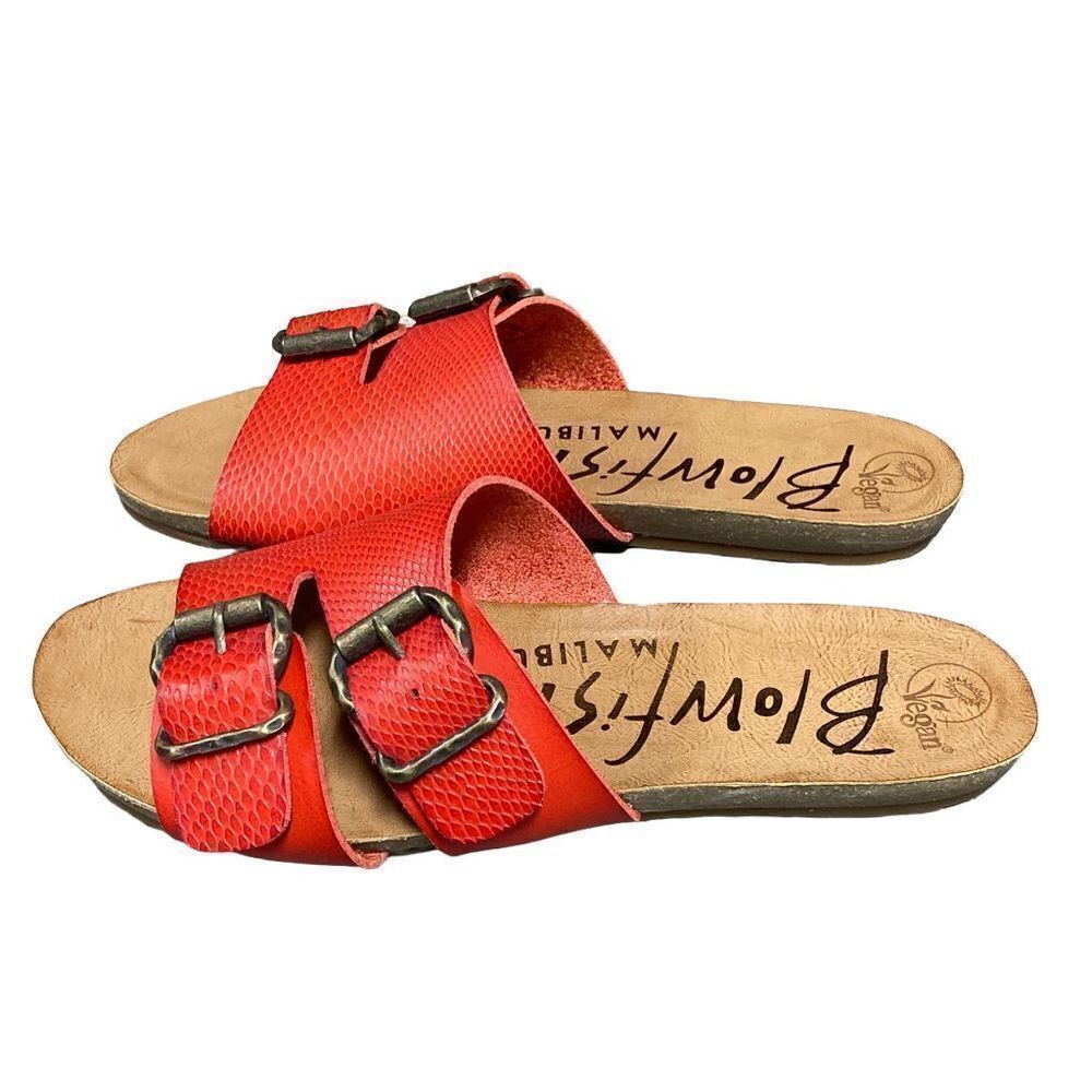 Blowfish Red Vegan Slip-On Sandal Size 7 NEW